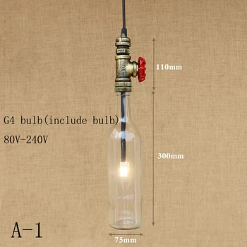 Industriale lămpi de Epocă sticle de Sticlă umbra lampă de pandantiv de Iluminat Interior G4 suspendarea corpurilor de iluminat bec cu LED pentru dinningroom bar
