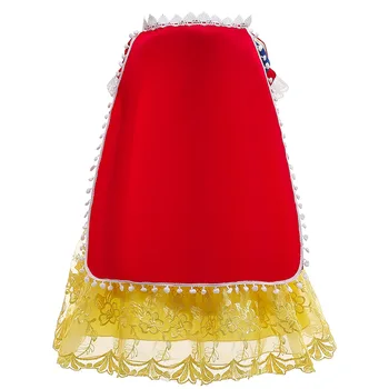 Clasa de Top Printesa Alba ca Zapada Dress Up pentru Fete de Basm Copii Puff Maneca Costume cu Mantie Lungă Copil de Partid Ziua de nastere Rochia