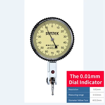 0-0.8 mm Maneta Indicatoare Analogice Dial Maneta la Șocuri Test 0.01 mm Cadran Indicator Pătrat Micrometru cu Cadran Instrumente 33.5