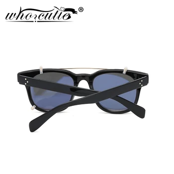 Moda Steampunk Clip pe ochelari de Soare Obiectiv Detașabil Vintage Design de Brand cu Trei puncte Leopard Cadru Pătrat Flip-Up Ochelari de Soare S188