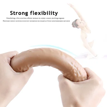 Flexibil Moale de sex Masculin Artificial penis Jelly Vibrator cu 10 viteze G Spot Vibrator ventuza Penis artificial femeia patrunde barbatul Fasciculului de jucarii sexuale pentru Femei