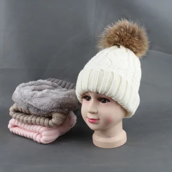 2018 Copii De Catifea Cald Fleece Interior Căciuli De Iarnă Pălării Pentru Copii Real Blană De Raton Pălăria Băieți Fete Pac Chelioși