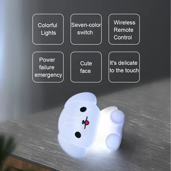 Câinele a CONDUS Lumina de Noapte Senzor RGB cu Baterii Silicon Puppy Lampă de Masă Dormitor Lampă de Noptieră pentru Copii pentru Copii Cadouri pentru Copii