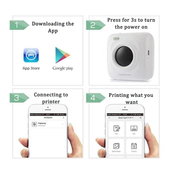 Portabil Bluetooth Imprimantă Termică Mini Pocket Photo Printer Pentru telefonul Mobil iOS Android Handheld Paperang Poze cu Masina