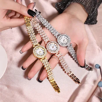 De lux Ceasuri Brățară Femei Cristal Rochie Ceasuri de mana Ceas de Moda pentru Femei Casual Cuarț Ceas Reloj Mujer Relogio Feminino