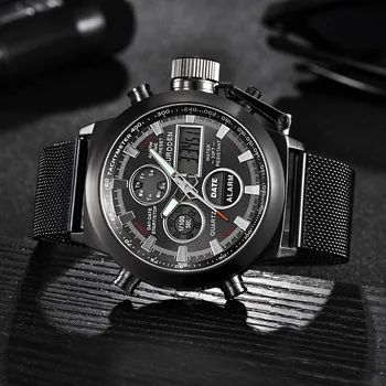 Luxury Mens Ceasuri Quartz rezistent la apa Sportului Militar Armata CONDUSĂ Ceasuri Analogice Oțel Inoxidabil/Piele Trupa Încheietura Ceas relogio