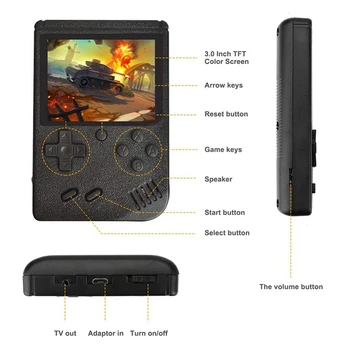 Consolă de jocuri portabilă Mini Handheld Consola de jocuri Video de 8-Biți 3.0 Inch Color LCD Color Copii Joc de Jucător Built-in de 400 de jocuri
