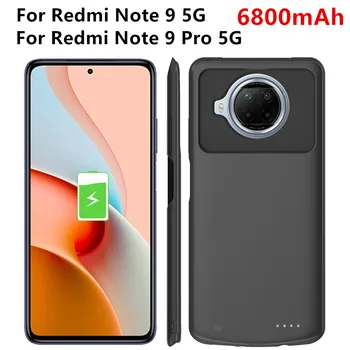Încărcător de baterie Caz Pentru Xiaomi Redmi Nota 9 Pro 5G Powerbank Caz 6800mAh Externe Capacul de Încărcare Pentru Redmi Nota 9 Bateria Caz