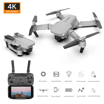 RC Drona 4k HD Wifi Camera fpv E88 pliabil Quadcopter de Comutare timp înălțime Fixă Selfie profesionale dron Jucării pentru băieți