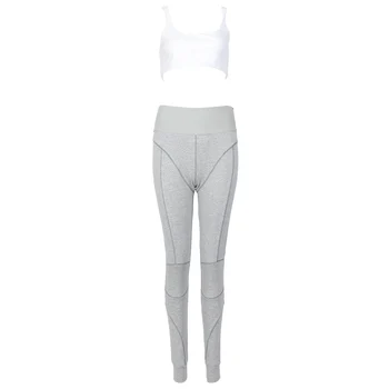 Kyliejenner Bumbac Sportive Două Bucăți Gymwear Designer De Moda Noua Curele De Spaghete Talie Elastic Crop Top Pantaloni Legging Set
