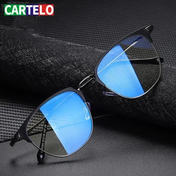 CARTELO de Brand designer de lumină albastră de blocare UV400 ochelari femei clasic casual albastru lumina de ochelari pentru femei jumătate rama de ochelari