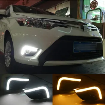 1 Pereche Masina de Zi de Funcționare Lumină Lumina de Semnalizare 2-Culoare DRL LED Lampă de Ceață pentru Toyota Vios 2016