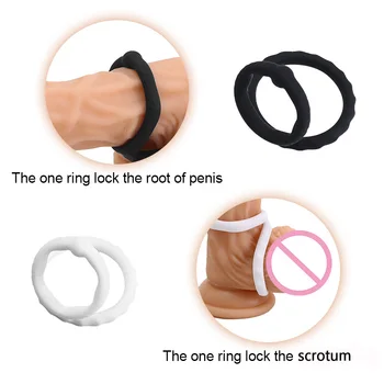 GUIMI Dublu Inele Penis de sex Masculin Dispozitiv de Castitate Intarziere Ejaculare Penis Inel Adult Jocuri Jucarii Sexuale pentru Barbati Erotic Adult Sex Produsele