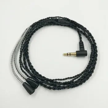 Înlocuire Cablu Audio pentru Sennheiser IE8 IE80 IE8i Căști Upgrade de Cablu Placat cu Argint Cablul de Sârmă Negru 23 AugT0