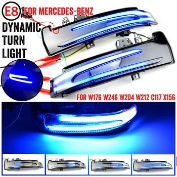 Albastru Galben LED-uri Dinamice Oglinda Retrovizoare Indicatorul luminos de 12V Pentru Mercedes Benz W176 W246 W212 W204 CLA C117 GLA, GLK W221 CLS W218
