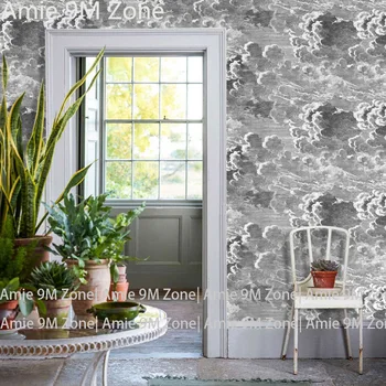 Tuya Arta de perete-hârtie 3d gri nor de pulverizare mare artă de imagini de fundal retro home decor perete living și pat cameră de perete care acoperă