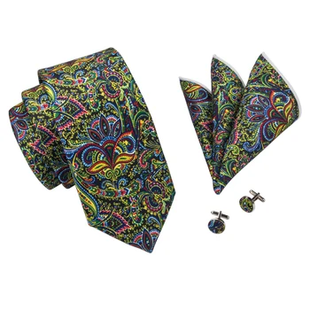 Hi-Cravata Brand Vintage Florale Cravată De Mătase Seturi Mens Legături Designeri De Moda Legături De Gât Batista Butoni Gravata Imprimare Cravate Pentru Barbati Tricou