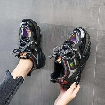 Swyivy Negru Adidasi Pantofi pentru Femei de Vânzare Fierbinte Negru Pantofi pentru Primavara 2021 Noua Platforma Adidasi Casual Pantofi de sex Feminin