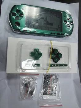 Verde Plin Coajă de Locuințe Masca Caz de Reparații Înlocuire pentru Sony PSP 3000 Coajă Consola cu Butoane Șuruburi