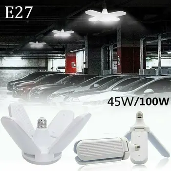 40W/100W E27 Deformabile CONDUS Garaj Bec Fixare Tavan Lumini Shop Atelier de Lampa Aluminiu Alb de Lumină Strălucitoare