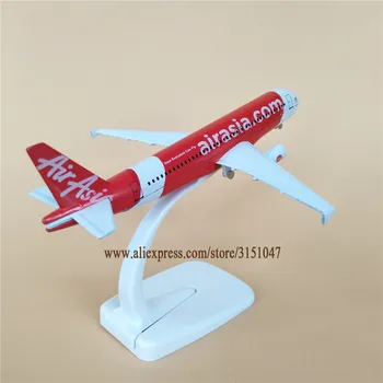 16cm Aliaj Metalic Model de Avion Roșu Air Asia Airbus 320 A320 companiile Aeriene Avion Model w Stand Aeronave Copii turnat sub presiune Cadou