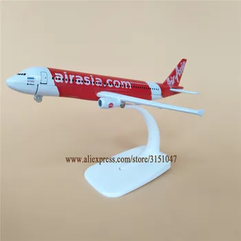 16cm Aliaj Metalic Model de Avion Roșu Air Asia Airbus 320 A320 companiile Aeriene Avion Model w Stand Aeronave Copii turnat sub presiune Cadou