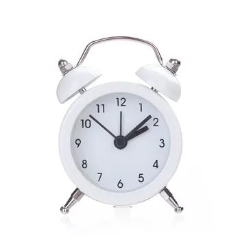 Vintage Ceas cu Alarmă Clopot Ceas Deșteptător Leneș Noptiera Ceas de Birou Cadou de Crăciun pentru StudentsTwin Bell Tăcut Aliaj living 1O18