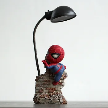 Super Spiderman Avengers Uniunii 3 Led Lumina de Noapte Ambarcațiuni de Rășină de Origine a copilului Desktop Lampă de Masă Figurine Ziua de Crăciun Cadouri de Nunta