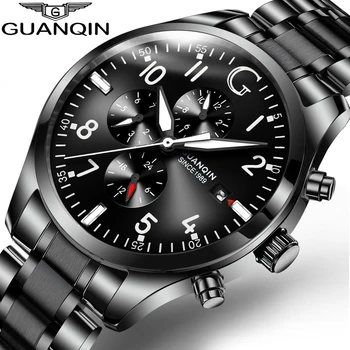 GUANQIN de Lux Automatic ceas Mecanic Barbati Ceasuri Calendar ceas pilot de Brand de Top Impermeabil Ceasuri Relogio Masculino