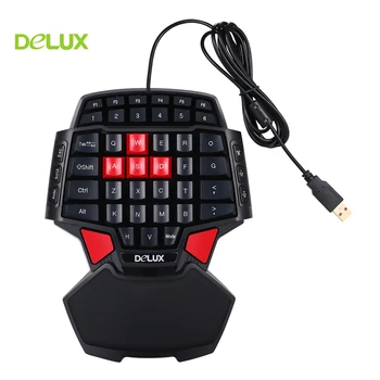 Original Delux T9 47-Key Professional-Un singur/Singură Mână USB Tastatura cu Fir Esport Gaming Keyboard Pentru LOL Dota 2 Desktop Laptop