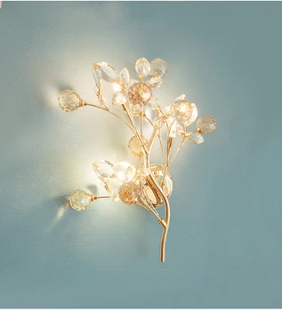 Noutatea Led Cristal brad de Crăciun tranșee de Perete pentru anul nou nunta Dormitor Lampă de Perete Lux Romantic Patul de Perete Led Lumina