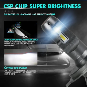 NLpearl 2x H4 Far cu Led-uri Becuri Super-Luminos CSP Chips-uri 12000ML 56W 6000K H7 Led H1 HB3 9005 9006 HB4 9012 H11/H8/H9 Faruri