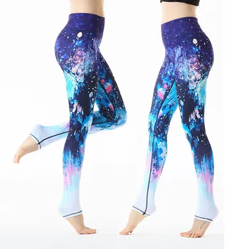 JIGERJOGER Femei yoga Leggings Brand de calitate înaltă Betelie vopsea Albastru Inchis lungime Completă de compresie pantaloni stramti gratuit picătură navă