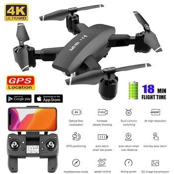 Fpv Drona 4k profesional GPS Rc Quadcopter droni 5G Urmați-Mă Selfie Dron Dual camera Reglabil Gps Drona Quadrocopter