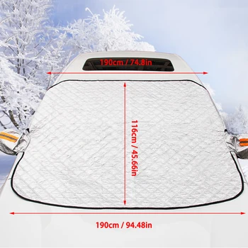 190*116cm Magnetic Parbriz Auto stratul de Zăpadă Prelata de Iarna Racletă de Gheață Îngheț Praf de Paza Parasolar Protector
