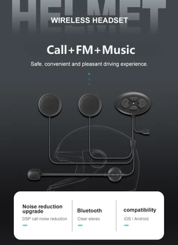 Wireless Bluetooth 5.0 Casca Motocicleta Cască Interfon Audio pentru Căști Sisteme de Comunicare Pentru Motocicleta cu Motor Cască nou