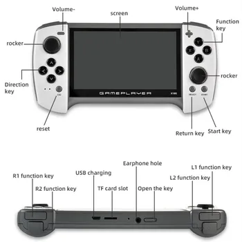 X19s Joc Handheld Consola de 5.1-inch Ecran Mare, de Înaltă Performanță se Ocupe de Joc Player Sistem Dual Gamepad Retro Joc de Jucător