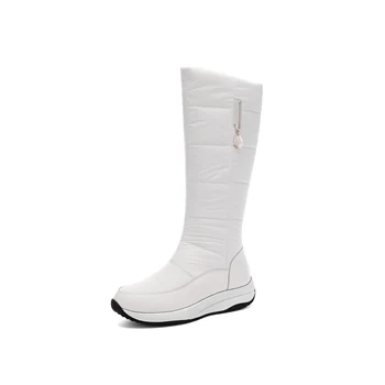 MEMUNIA 2020 Nou de Vacă din piele cizme genunchi ridicat femeile ține de cald cizme de iarna Impermeabile tv cu platforma pantofi femei cizme de zăpadă