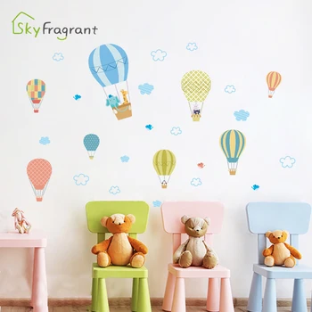 Desene animate cu balonul cu aer cald model mic autocolant perete dormitor pentru copii autocolante camera pentru copii decor acasă decor auto-adeziv poster