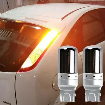 2 buc 12V 21W Amber Auto Lumina de Semnalizare Crom T20 7440 W21W Canbus fara Eroare Bec LED-uri Lampă de Semnalizare Accesorii Auto