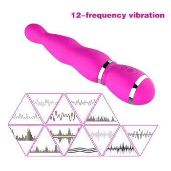 Dildo Vibrator 12 Moduri de Jucarii Sexuale pentru Femei punctul G, Clitorisul Stimulator Erotic Baghetă Magică bile Anale Vibratoare Lesbiene Masturbare