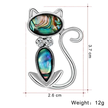 Zlxgirl brand de bijuterii din metal coajă pisica animal broșe bijuterii pentru loma hijab accesorii pentru femei, copii cadouri de craciun brose