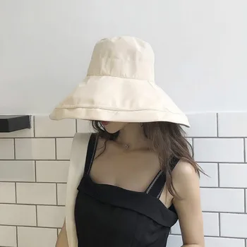 Găleată Pălării Femei față-verso Solidă de Înaltă Calitate, de sex Feminin coreeană Mare Refuz Femei Vara Umbrelă de soare Accesorii Femei Pălărie Pliabilă