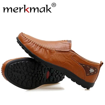 Merkmak Casual din Piele pentru Bărbați Încălțăminte pentru Bărbați, Mocasini Mocasini Respirabil Alunecare pe Pantofi pentru Condus Omul Plus Dimensiune 39-47 Pantofi de Lucru