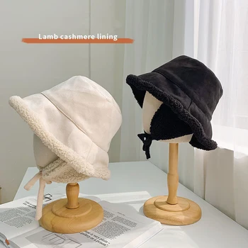 USPOP Noi de Iarnă pălării piele de Căprioară de lână de miel îngroșat cald de protecție pentru urechi găleată pălărie Drăguț, Pălării Panama