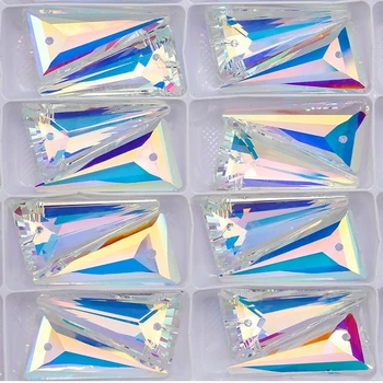 38mm 8pcs/cutie de cristal Spike Pandantiv Austria sticlă Lung triunghi margele stras pentru a face Bijuterii Colier Cercei DIY