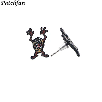 12Pair A4252 Patchfan Desene animate Monstru de Oțel Pierce Ureche Stud Cercei Pentru Femei Email Cercei Petrecere Bijuterii Fată Cadouri