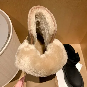 Moda Goth Impermeabil Apa Pantofi Femei Cizme de Zăpadă Gros de Iarna Catifea Pluș Pene Platforma Non-alunecare Indesata Cizme de Ploaie Caldă