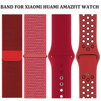4BUC Plasă de & Nailon Trupa Încheietura mâinii Pentru Xiaomi Huami Amazfit GTS 2 GTS2 Watchband GTR 42mm GTR2 curea de Ceas pentru Amazfit Bip lite trupa