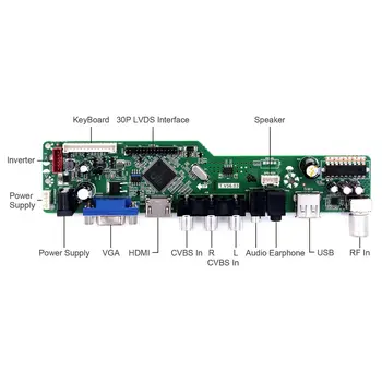 Latumab Kit pentru LTN140AT16-201 TV+HDMI+VGA+USB LED LCD Controller Driver Placa transport Gratuit
